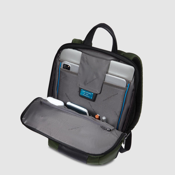 Slim computer backpack 14" in recycled fabric