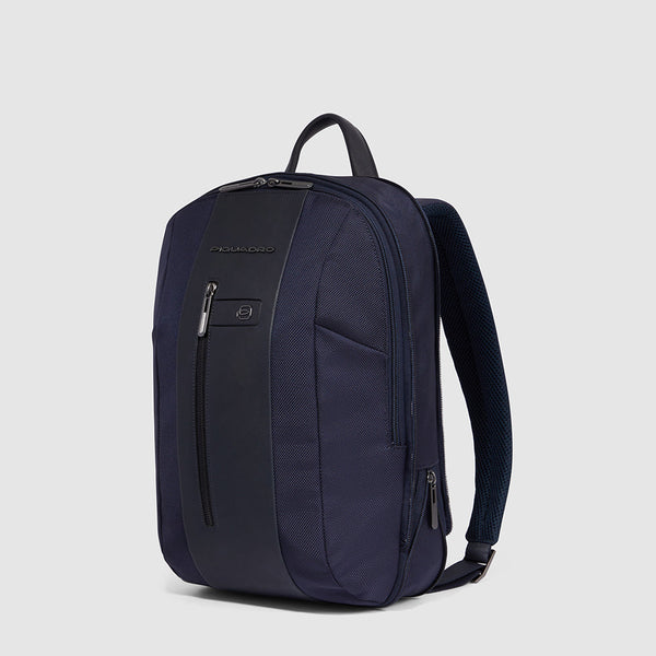 Laptop-Rucksack 15,6" aus recycled Stoff, schmal