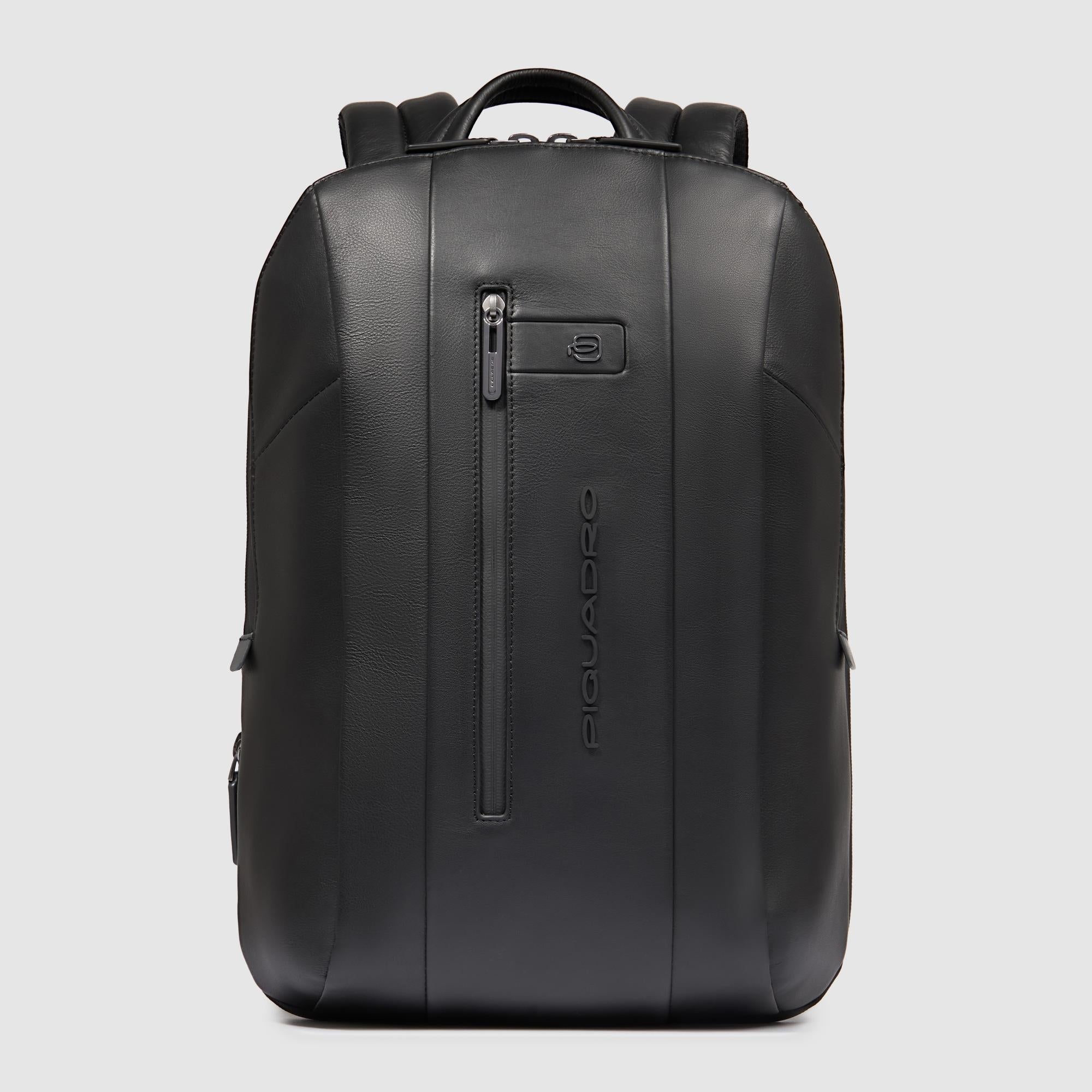 Expandable Leather Laptop Backpack 15.6