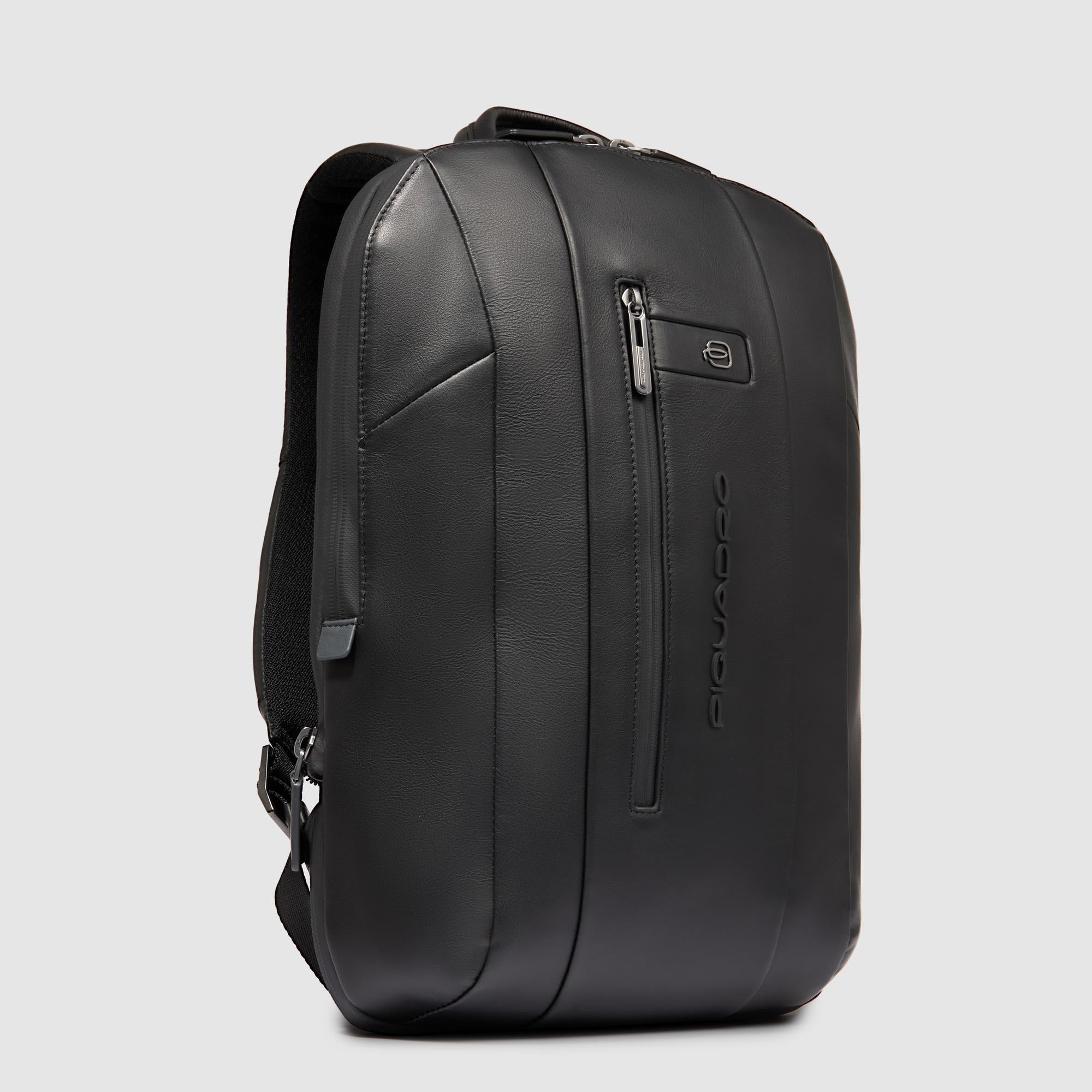 Expandable Leather Laptop Backpack 15.6