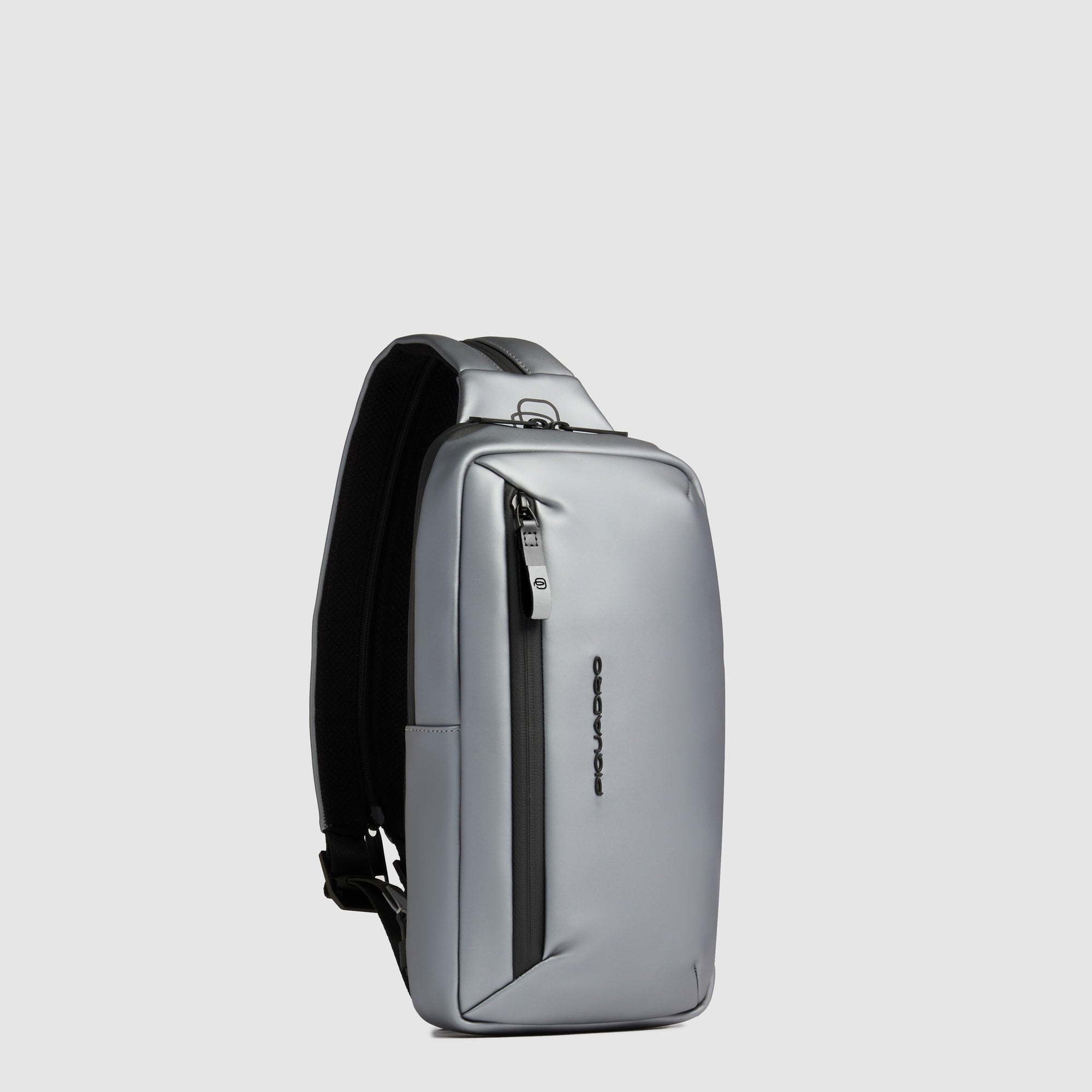 Water-Resistant Sling Bag for iPad mini, RFID Protection - silver/black