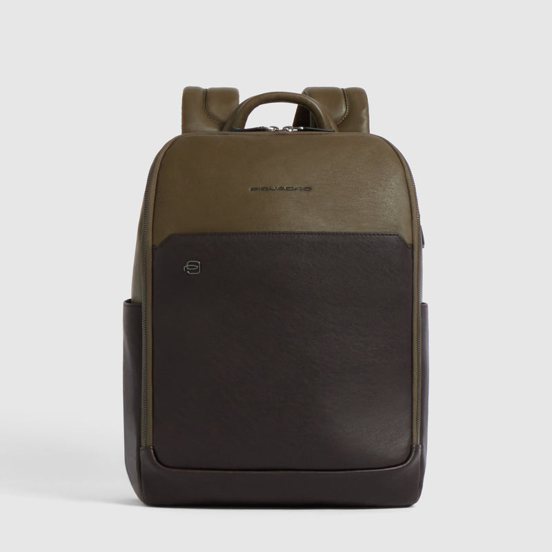 Leather Laptop Backpack 14" with Anti-Theft Cable