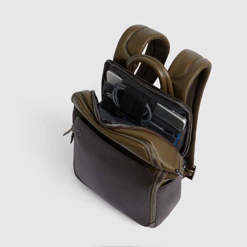 Leather Laptop Backpack 14" with Anti-Theft Cable