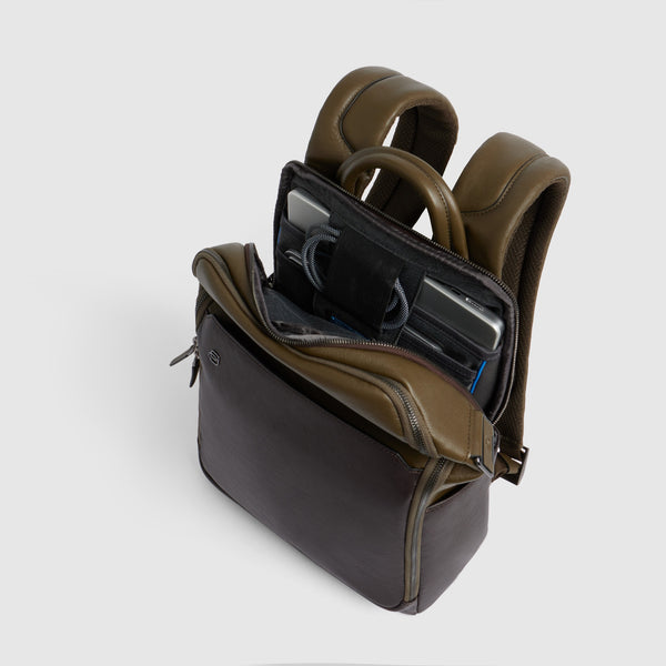 Leather Laptop Backpack 14" with Anti-Theft Cable - 4