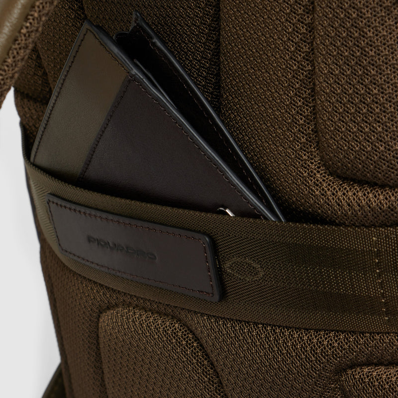 Leather Laptop Backpack 14" with Anti-Theft Cable