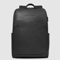 Leather Laptop Backpack 15.6" Black Square