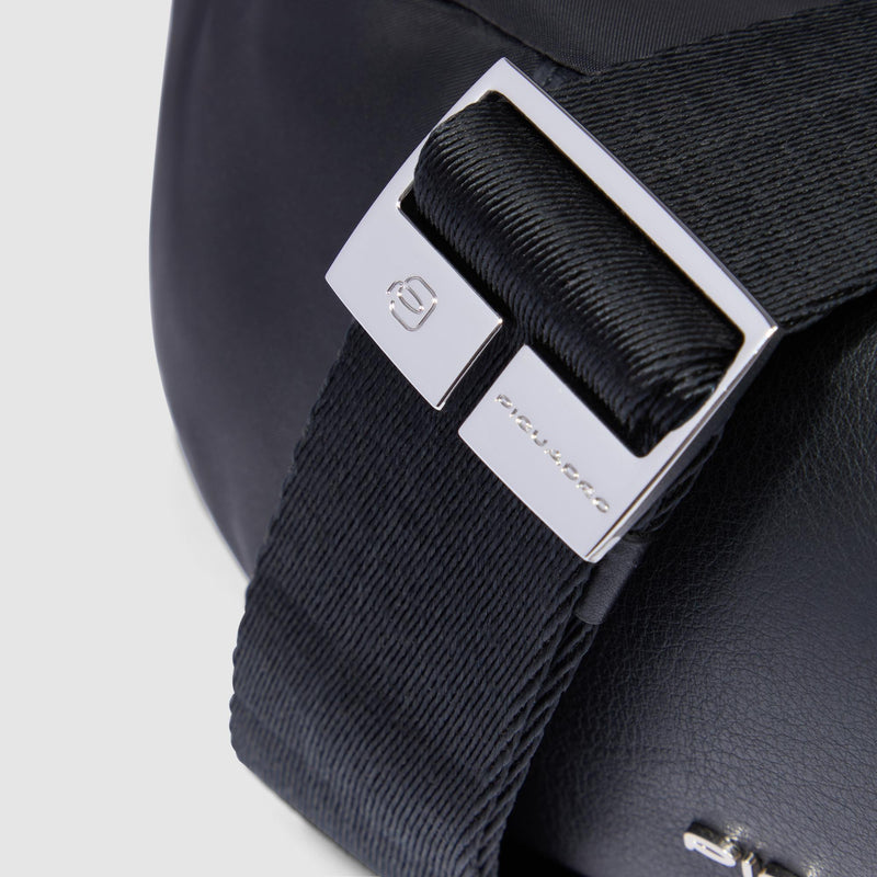Women's bum bag in recycled fabric and leather