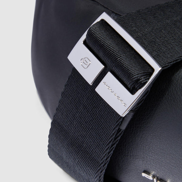 Women's bum bag in recycled fabric and leather