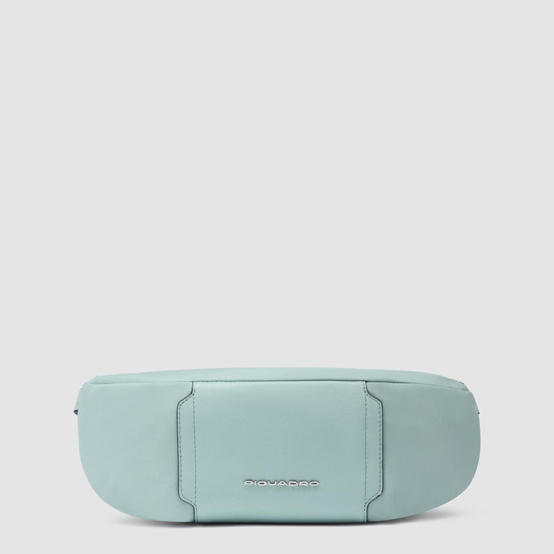 Women's bum bag in recycled fabric and leather