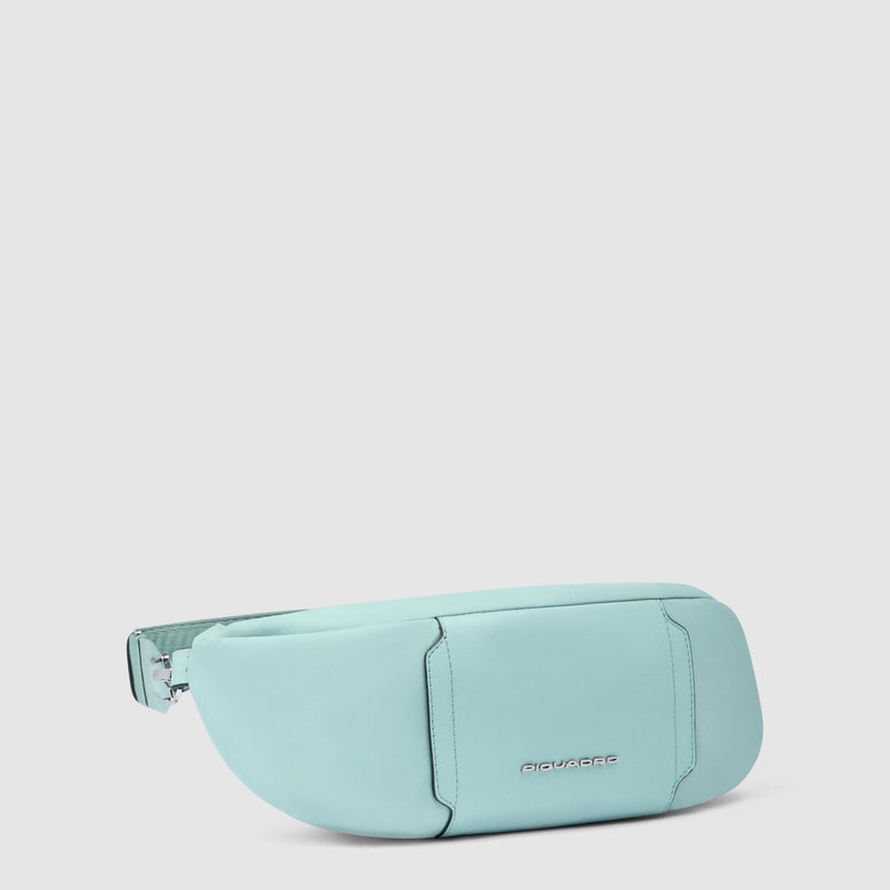 Women's bum bag in recycled fabric and leather