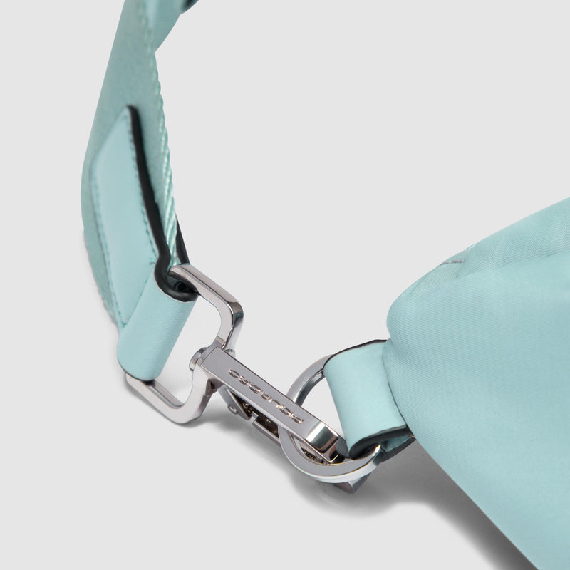 Women's bum bag in recycled fabric and leather