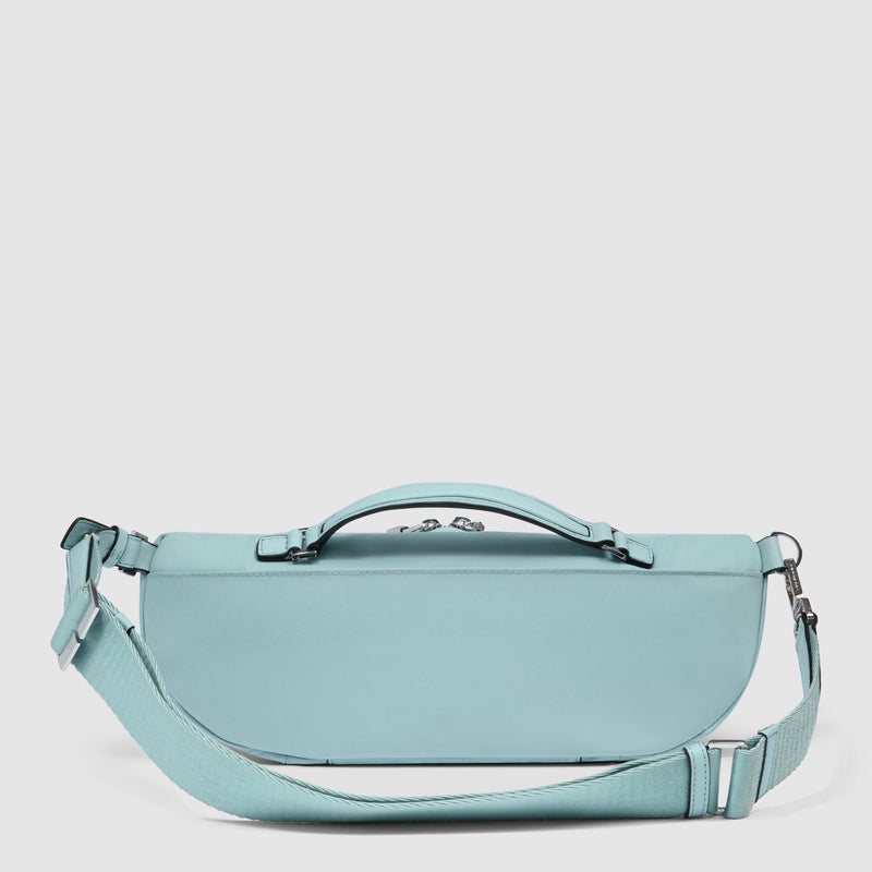 Women's bum bag in recycled fabric and leather
