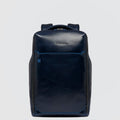 Leather Laptop Backpack 14" Blue Square, Cable Lock