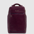 Leather Laptop Backpack 14" Blue Square, Cable Lock