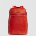 Leather Laptop Backpack 14" Blue Square, Cable Lock