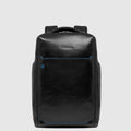 Leather Laptop Backpack 14" Blue Square, Cable Lock