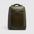 Leather Laptop Backpack 14" Blue Square, Cable Lock