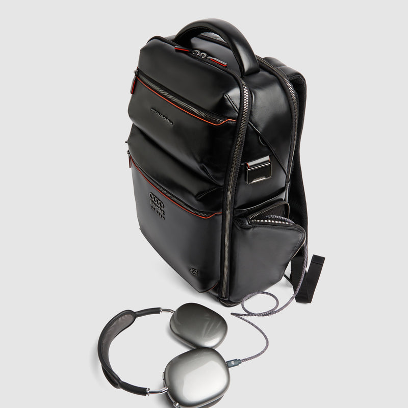 Leather 15.6" Laptop Backpack with Shoe Compartment