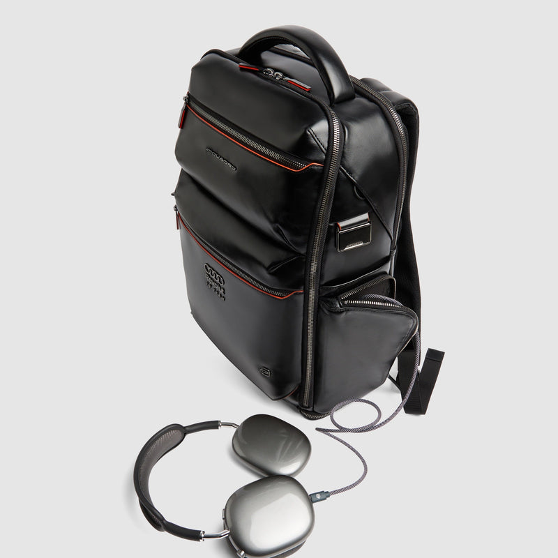 Leather 15.6" Laptop Backpack with Shoe Compartment