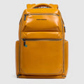Leather 15.6" Laptop Backpack with Shoe Compartment - Yellow