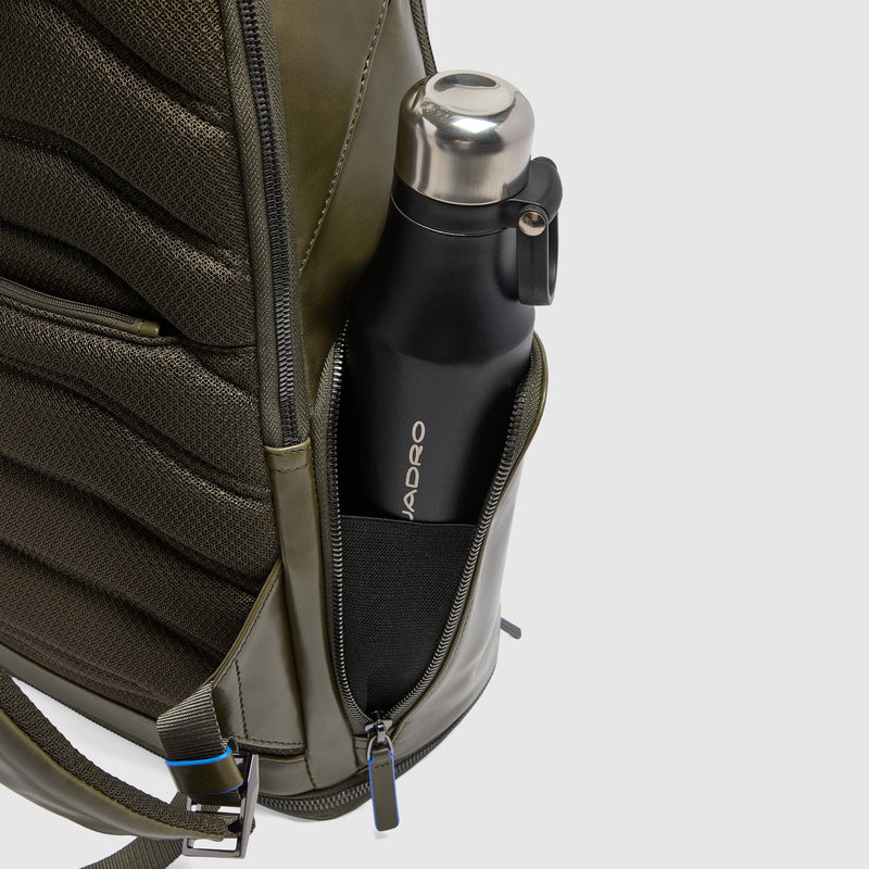 Leather 15.6" Laptop Backpack with Shoe Compartment