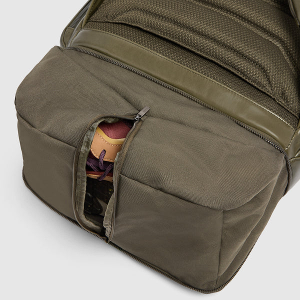 Leather 15.6" Laptop Backpack with Shoe Compartment - 11
