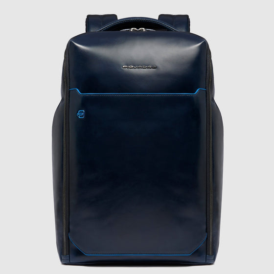 Leather Laptop Backpack 15.6" Blue Square - Night blue