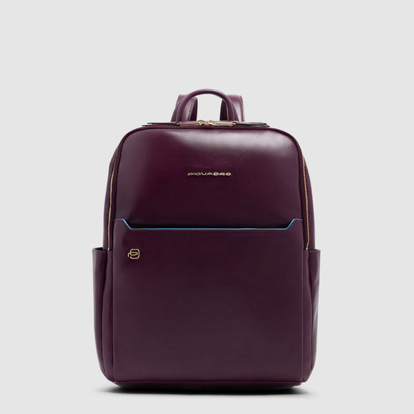 Leather Laptop Backpack 14" Blue Square - 1
