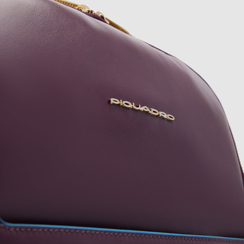 Leather Laptop Backpack 14" Blue Square