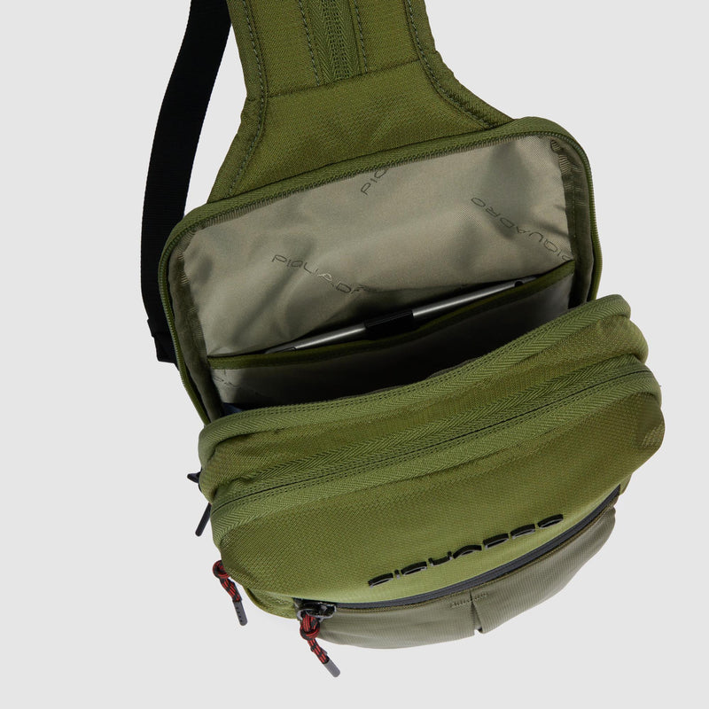 Sling bag for iPad®mini in recycled fabric