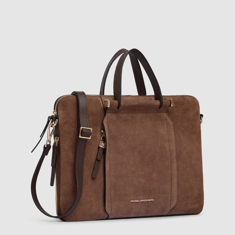 Expandable Leather Work Bag for 14" Laptop