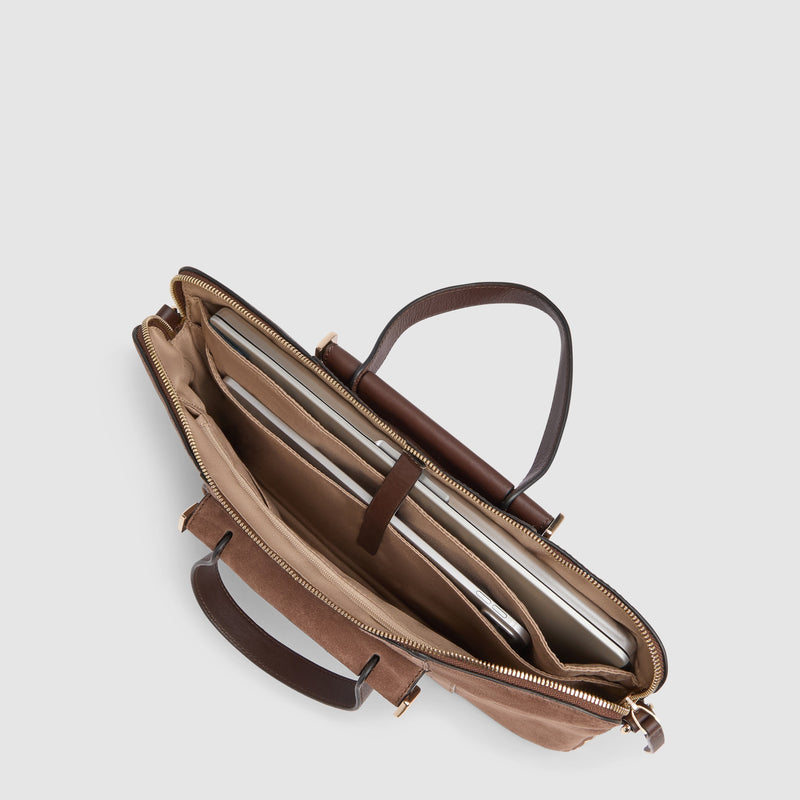 Expandable Leather Work Bag for 14" Laptop