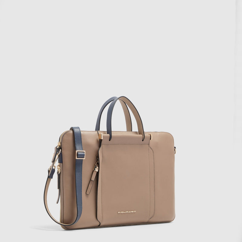Expandable Leather Work Bag for 14" Laptop
