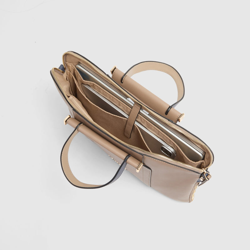 Expandable Leather Work Bag for 14" Laptop