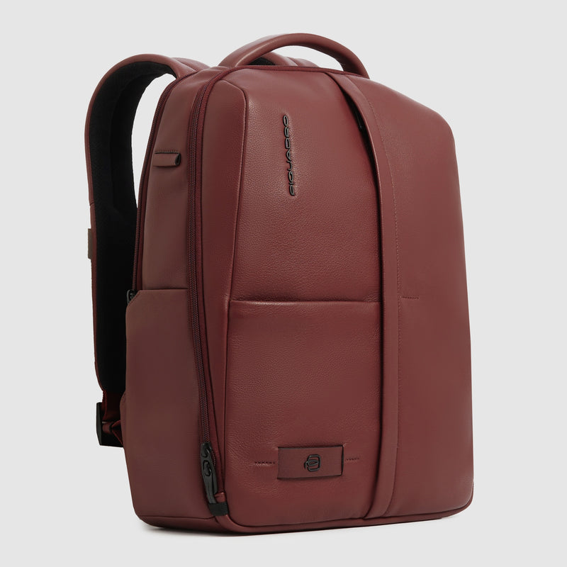 Leather 14" Laptop Backpack with Anti-Theft Zips