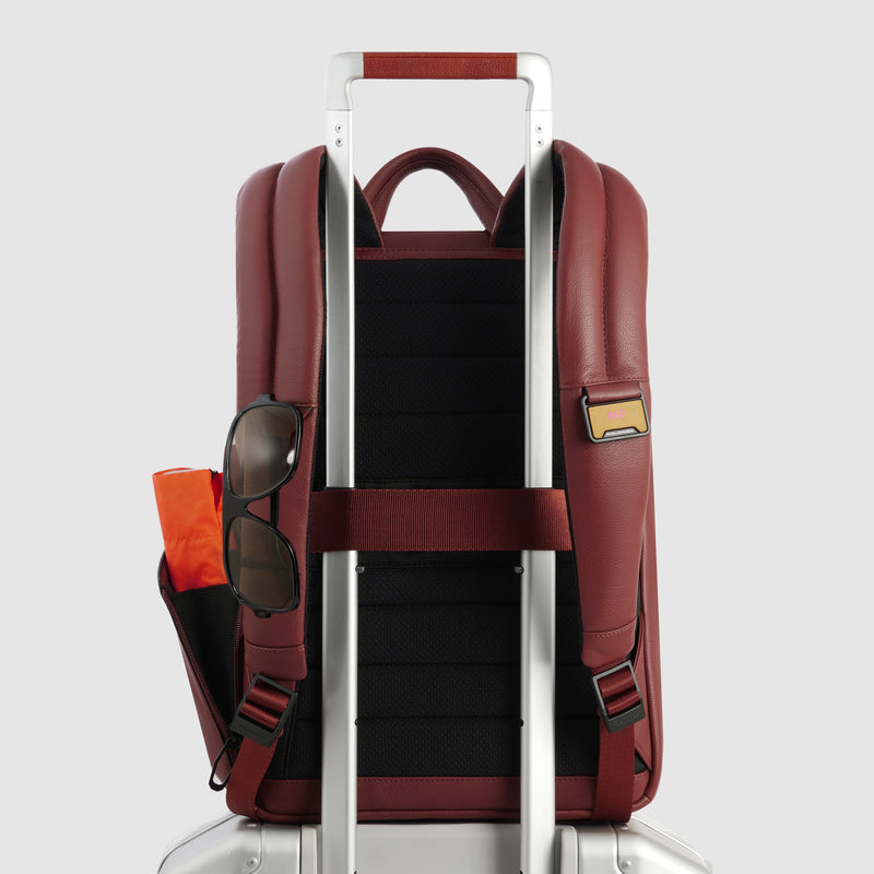 Leather 14" Laptop Backpack with Anti-Theft Zips