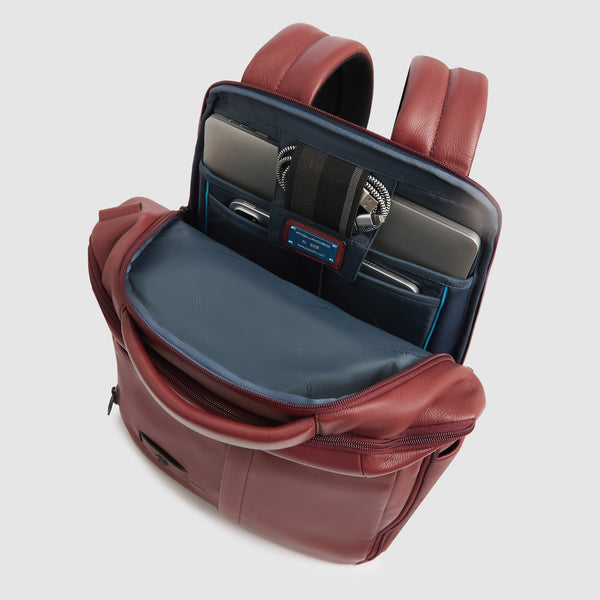 Leather 14" Laptop Backpack with Anti-Theft Zips - 4