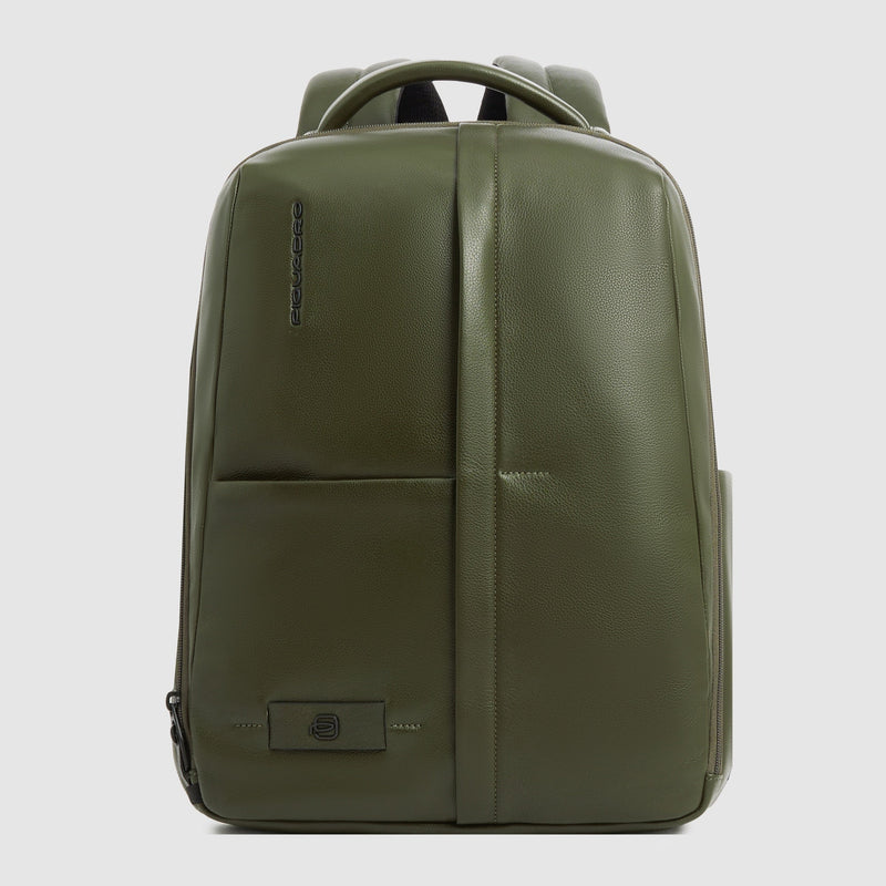 Leather 14" Laptop Backpack with Anti-Theft Zips