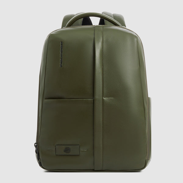 Leather 14" Laptop Backpack with Anti-Theft Zips - 1