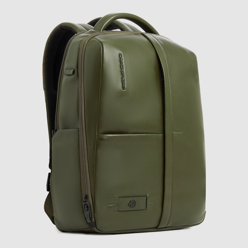 Mochila em pele para portátil de 14" com fechos antirroubo - Verde - foto 2