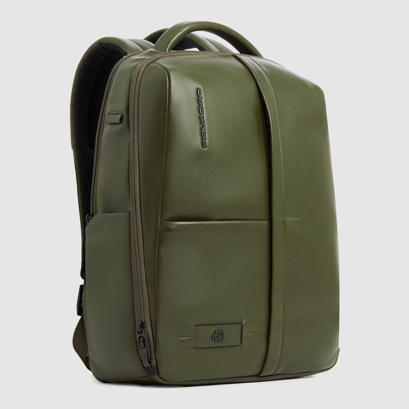 Leather 14" Laptop Backpack with Anti-Theft Zips