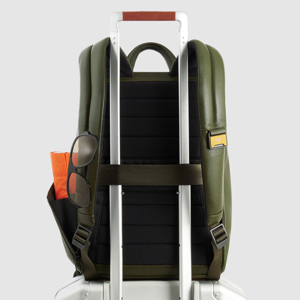 Mochila em pele para portátil de 14" com fechos antirroubo - Verde - foto 3