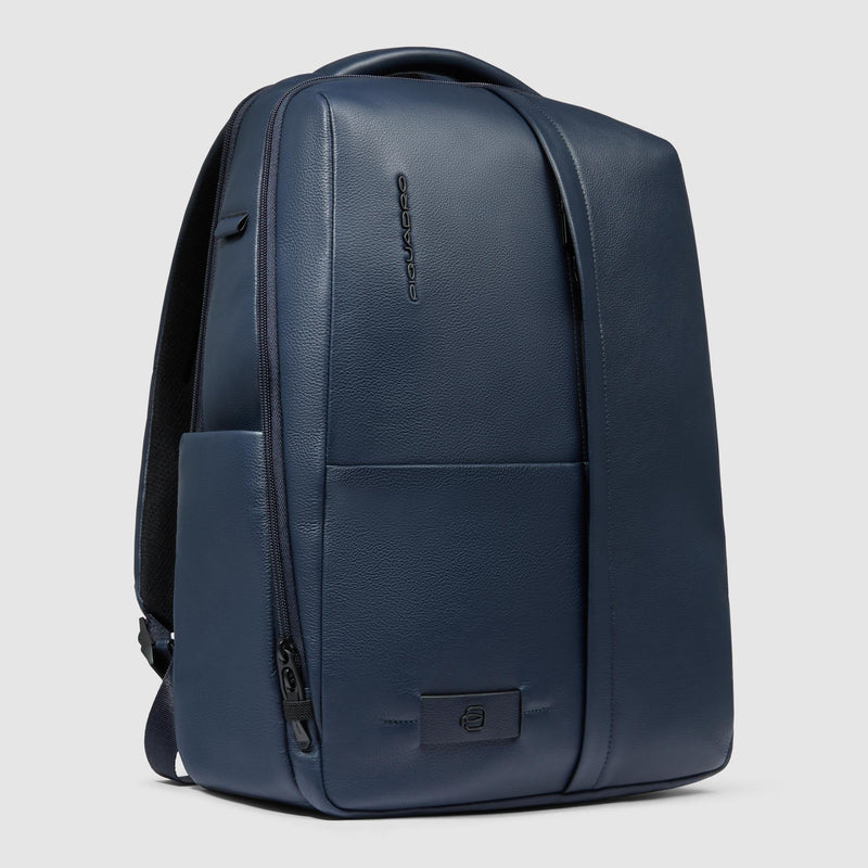 Leather 15.6" Laptop Backpack with Anti-Theft Zips
