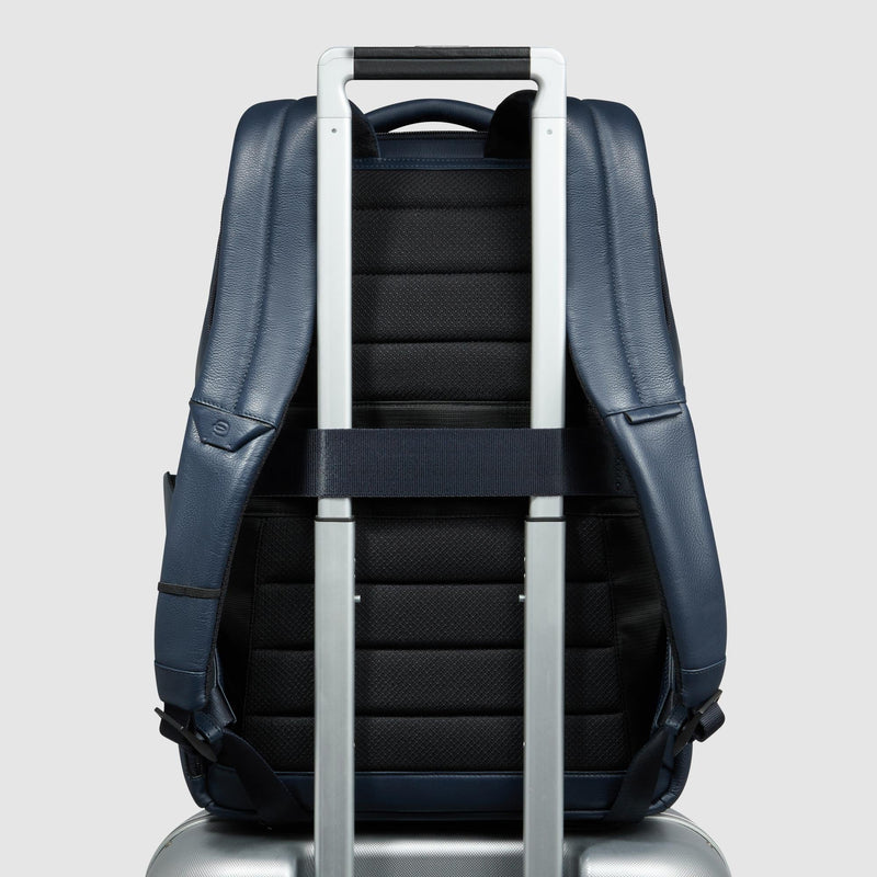 Leather 15.6" Laptop Backpack with Anti-Theft Zips