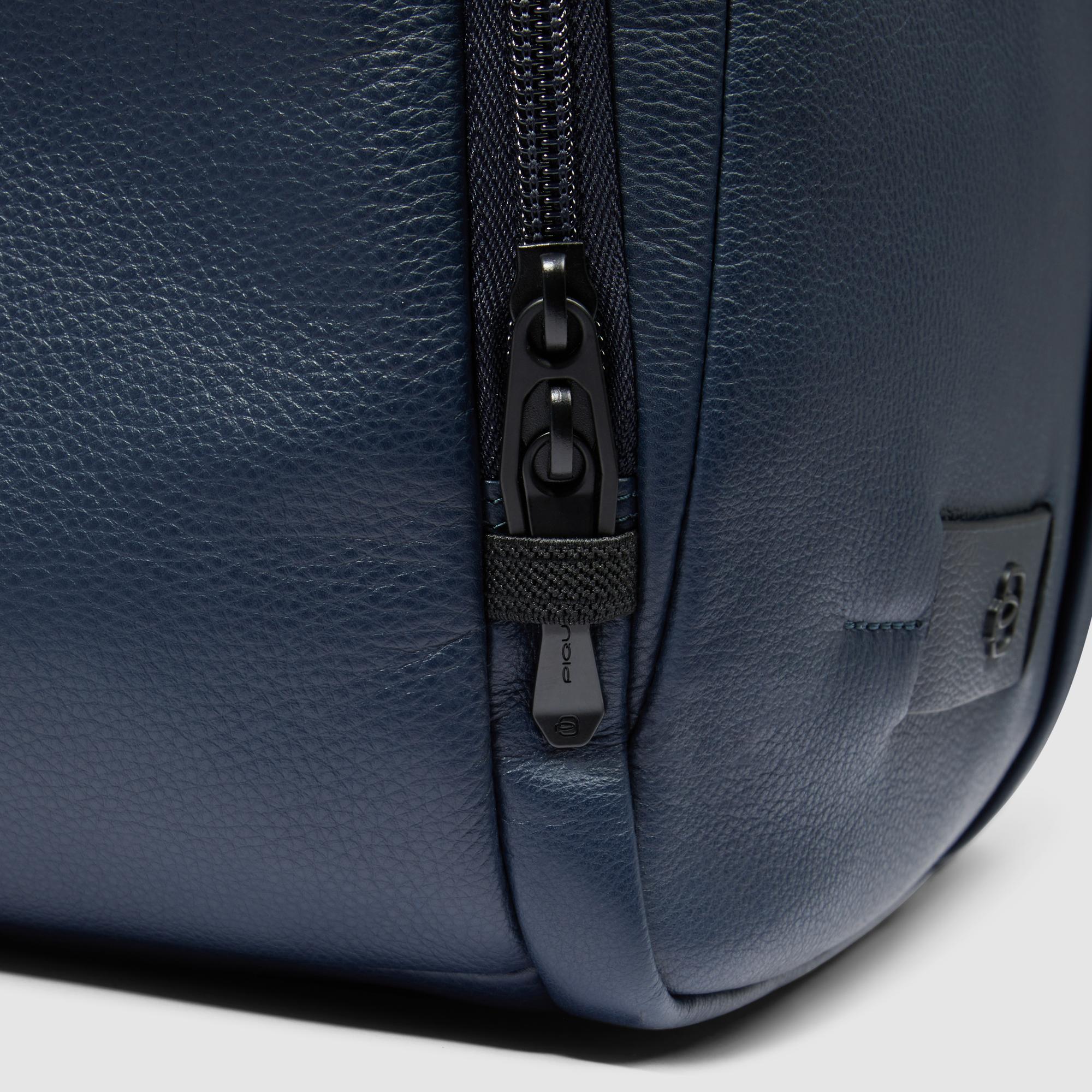 Anti-Theft Leather Laptop Backpack 15.6-inch, 24.5 L - blue