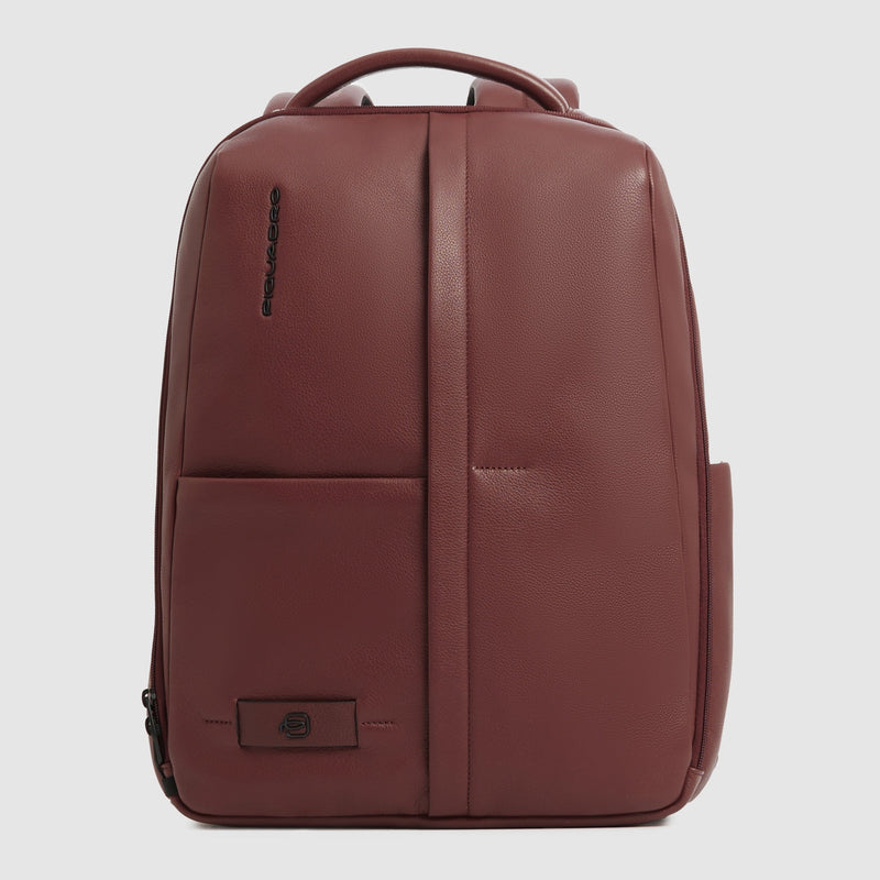 Leather 15.6" Laptop Backpack with Anti-Theft Zips