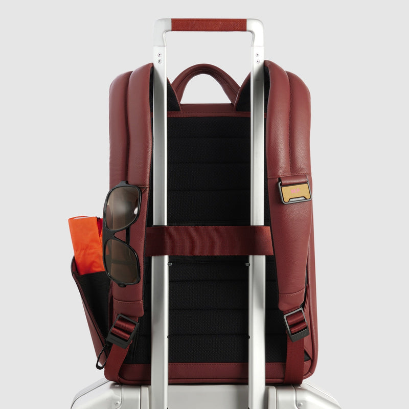 Leather 15.6" Laptop Backpack with Anti-Theft Zips