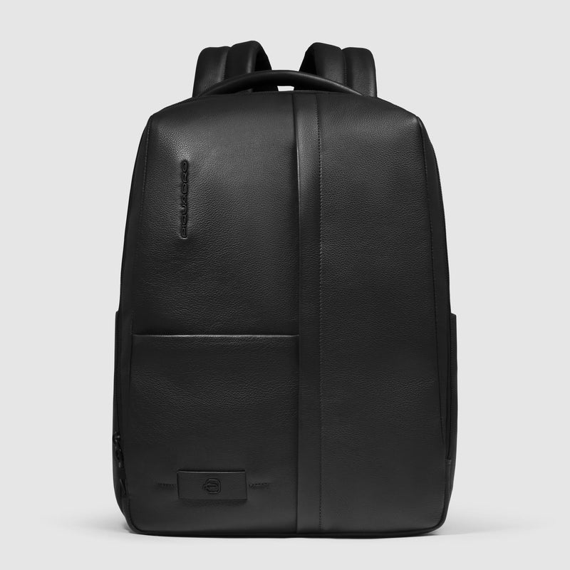 Leather 15.6" Laptop Backpack with Anti-Theft Zips