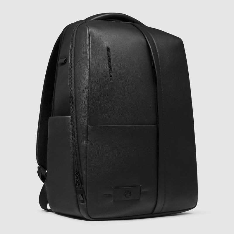 Leather 15.6" Laptop Backpack with Anti-Theft Zips