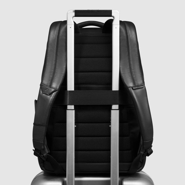 Leather 15.6" Laptop Backpack with Anti-Theft Zips - 3